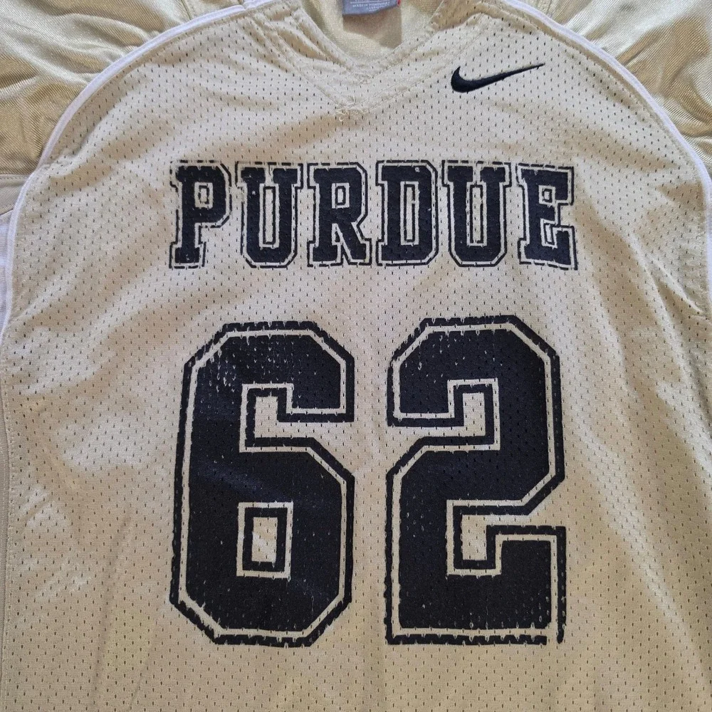 Nike Purdue Boilermakers Football Jersey Youth Large Gold Black #62 Mesh Team